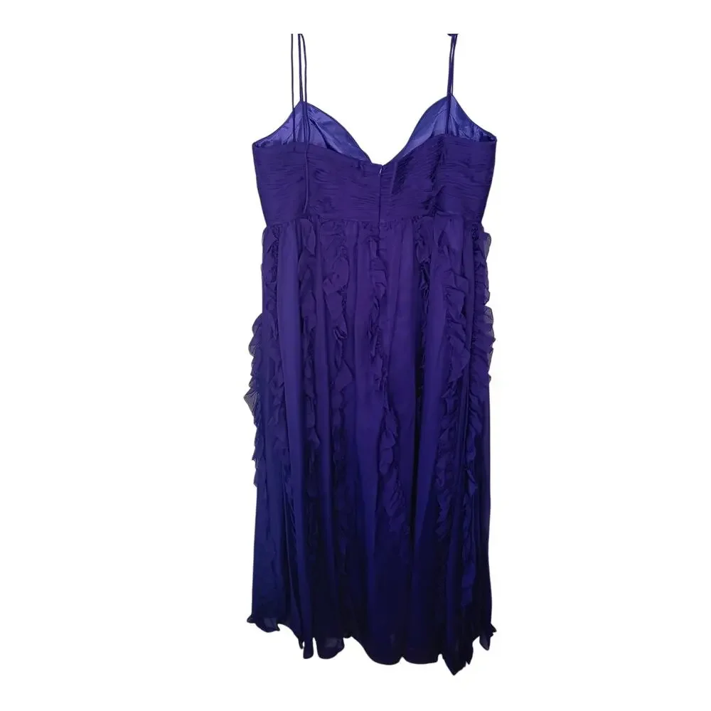 New with Tags Mac Duggal 68543 Purple Ruffle Gown Sz 18W Formal Evening Dress - Picture 4 of 16